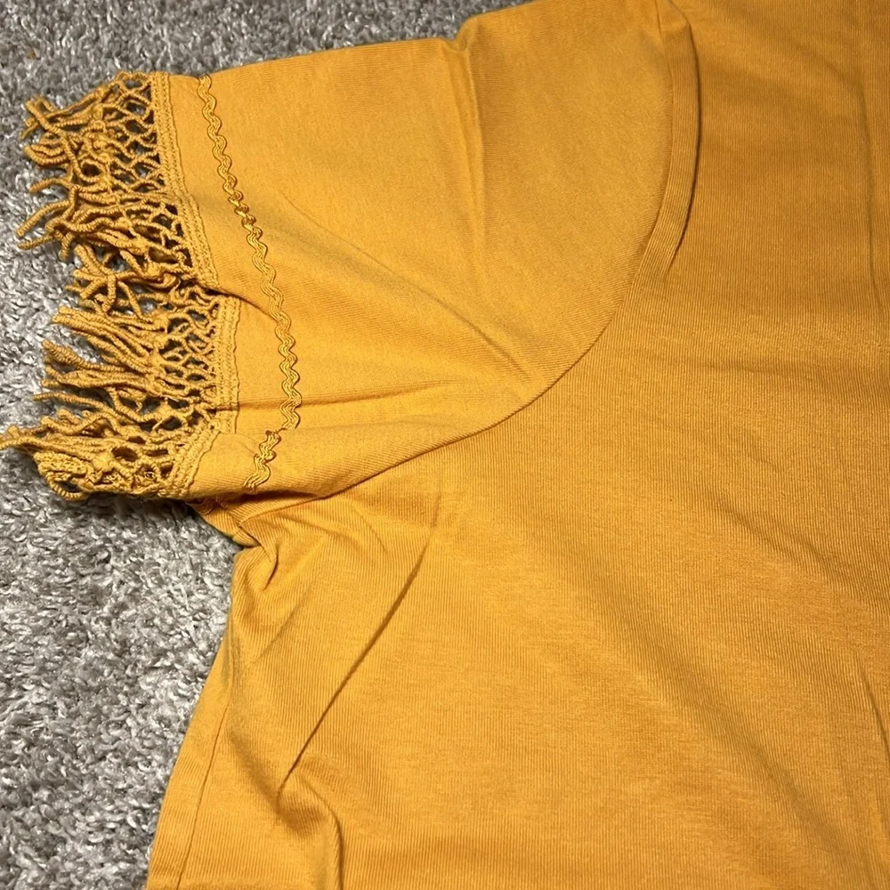 EUC Roaman’s Womans Plus Size Top‎ Shirt Gold Tassal Embroidered 1X Cotton Beach - Picture 11 of 16